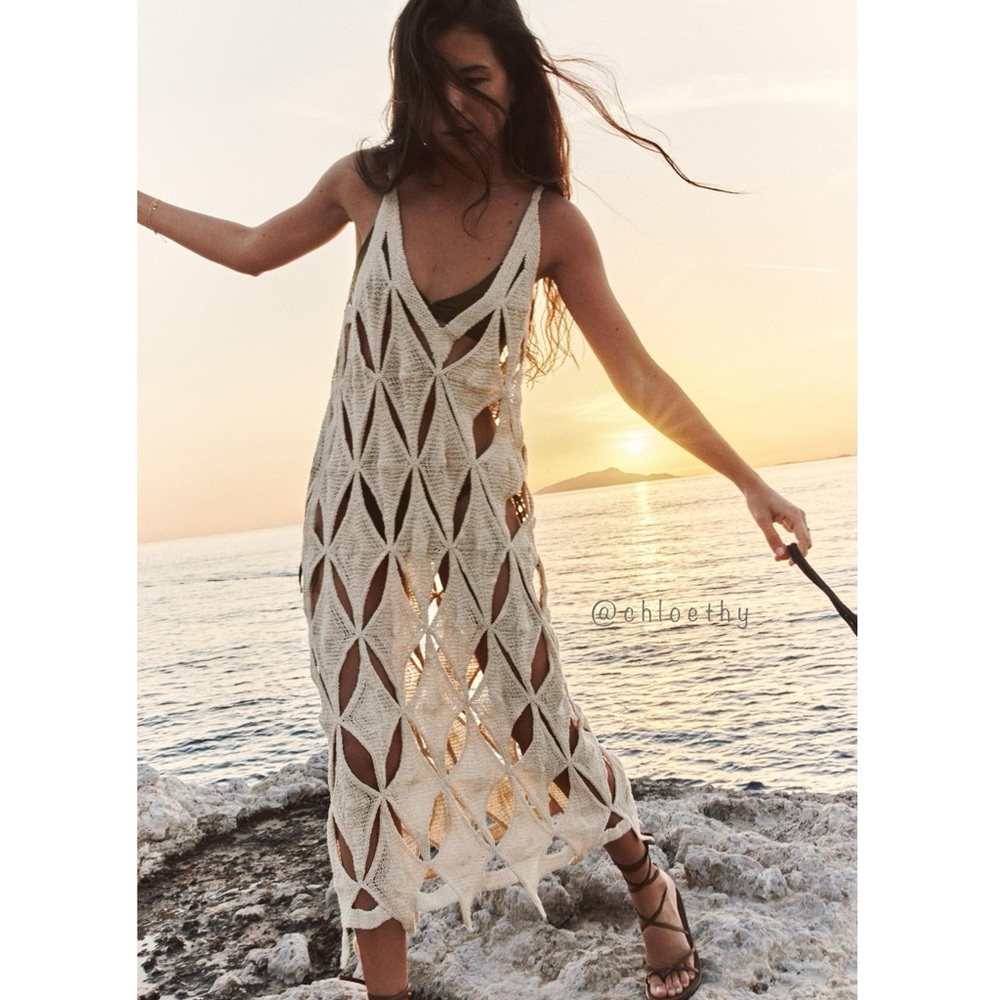 Zara CROCHET SLIP DRESS